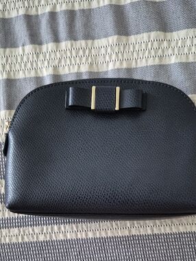 Coach Navy Women's Bow Accent Cosmetic Bag